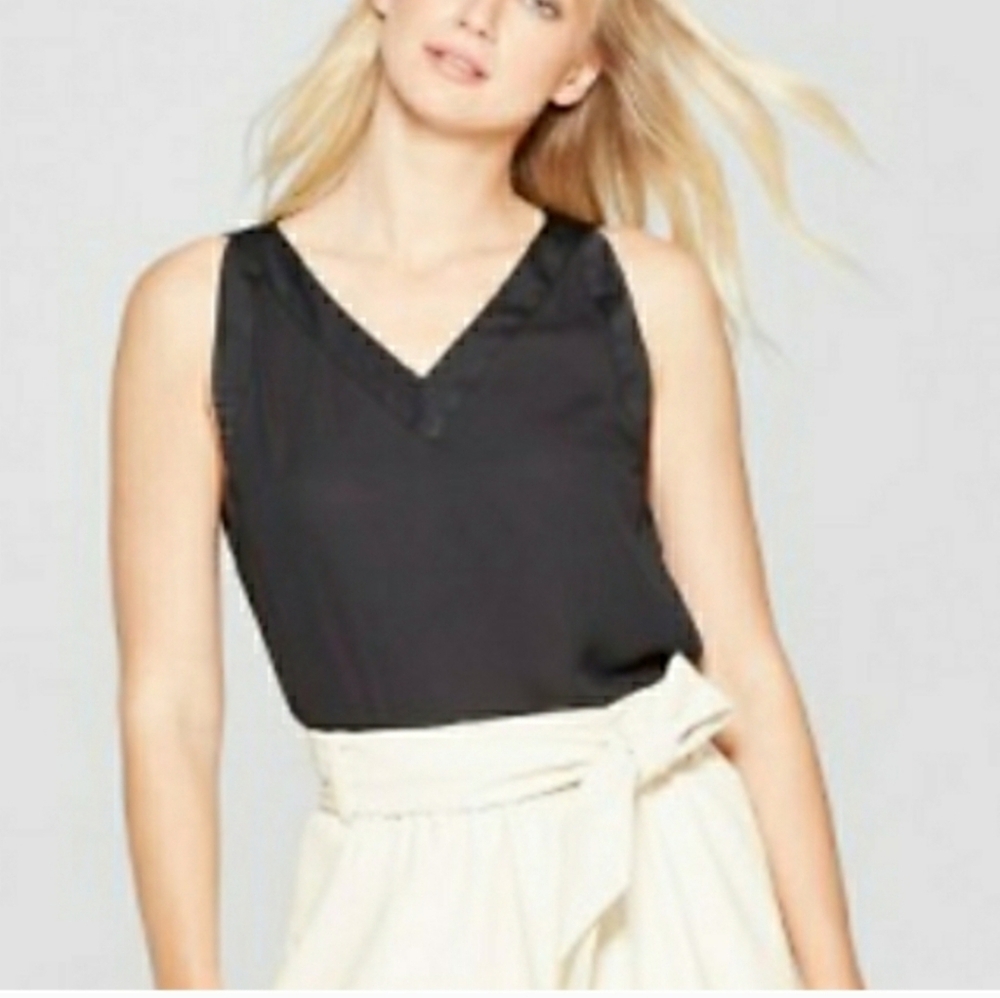 Nwt - Black Women's Sheer V Neck Blouse